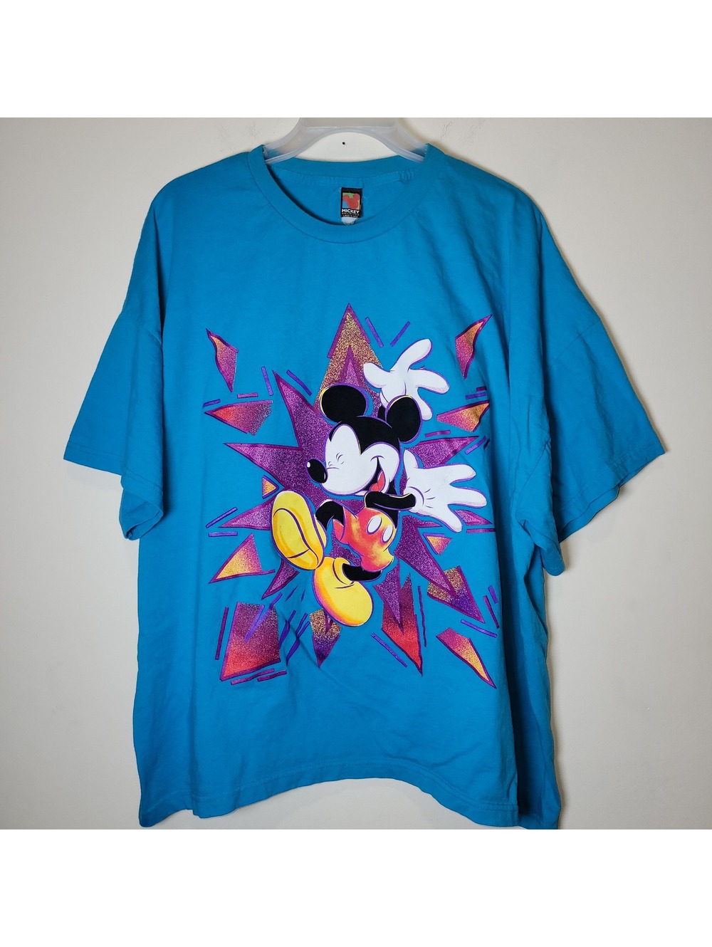 Vintage 90s Disney Mickey Mouse Unlimited Land N Sea T-Shirt Adult Turquoise 2XL